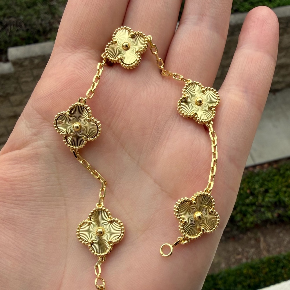 Alhambra Inspired Gold Clover Bracelet